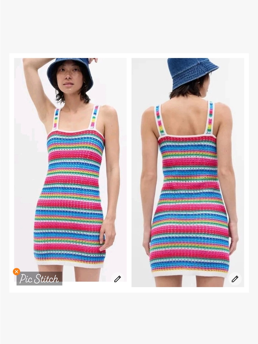 Gap Rainbow Crochet Mini Dress